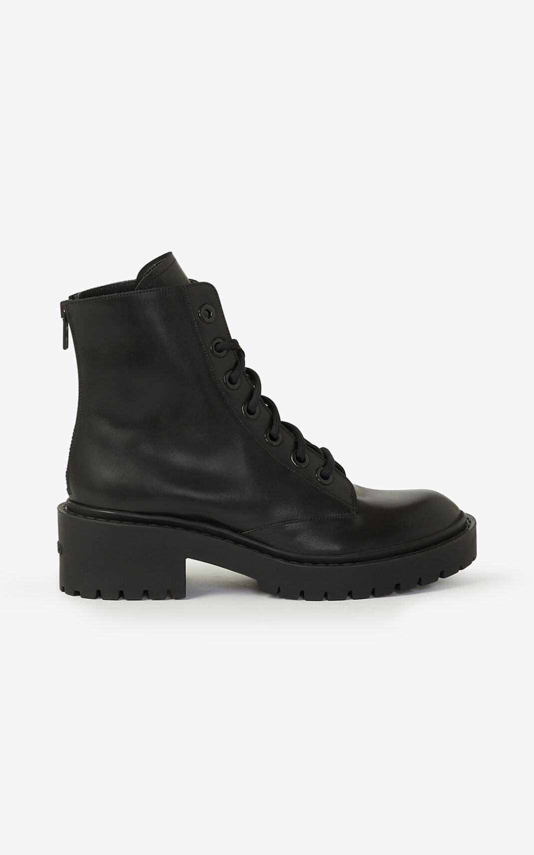 Bottes Kenzo Femme Lace up Pike Cuir ankle Noir NWROG-1578